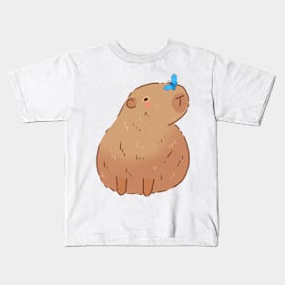 Capybara and butterfly Kids T-Shirt